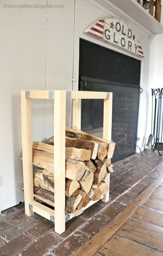 Wood storage rack online indoor